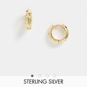 Asos hoop earrings with polka dot crystals